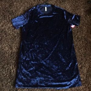 Navy Crushed Velvet Tunic